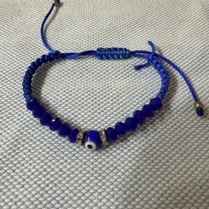 Blue Eye Beaded Adjustable Bracelet